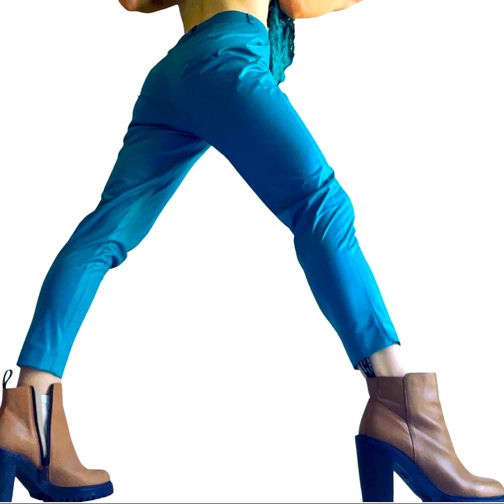 Beautiful aqua blue PU pants in Perfect condition. Size small - Picture 1 of 8